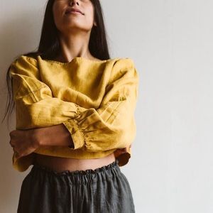 Seek shelter Gloria top in marigold linen